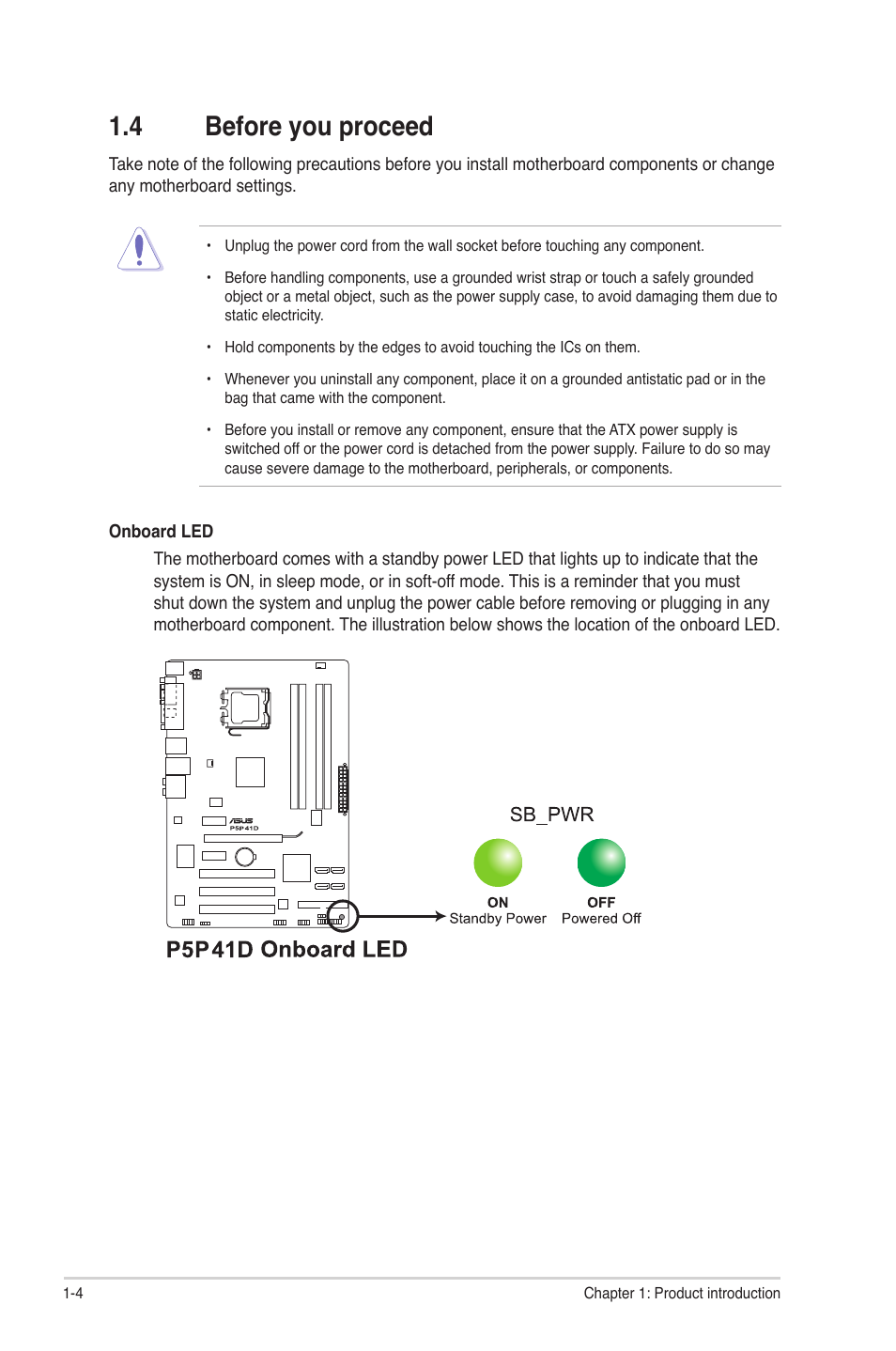 4 before you proceed, Before you proceed -4 | Asus P5P41D User Manual | Page 14 / 58