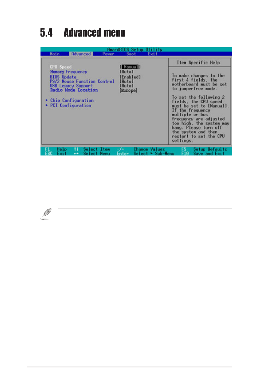 4 advanced menu | Asus DiGiMatrix User Manual | Page 132 / 158