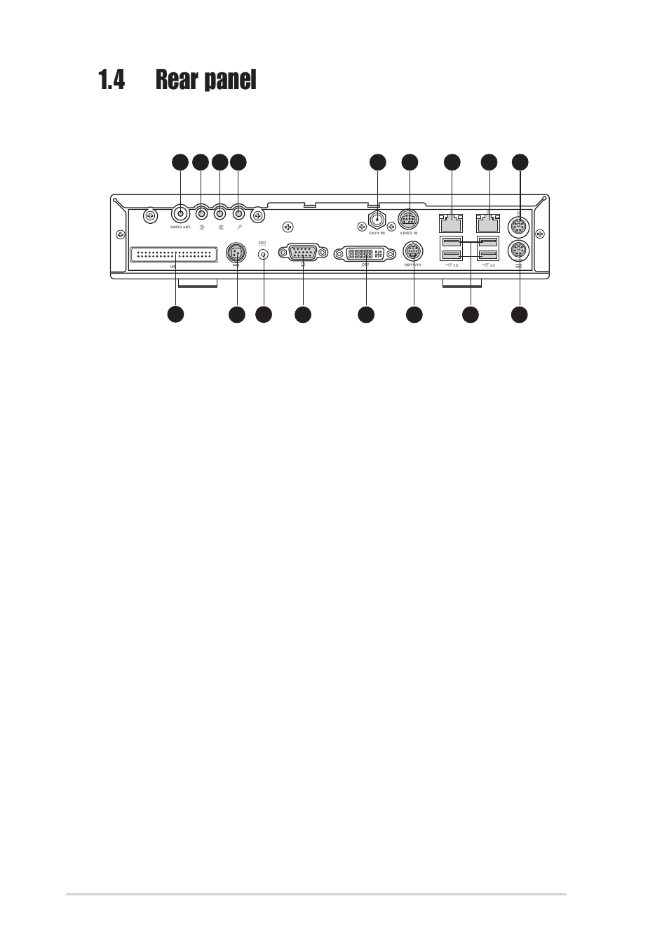 4 rear panel | Asus DiGiMatrix User Manual | Page 16 / 158