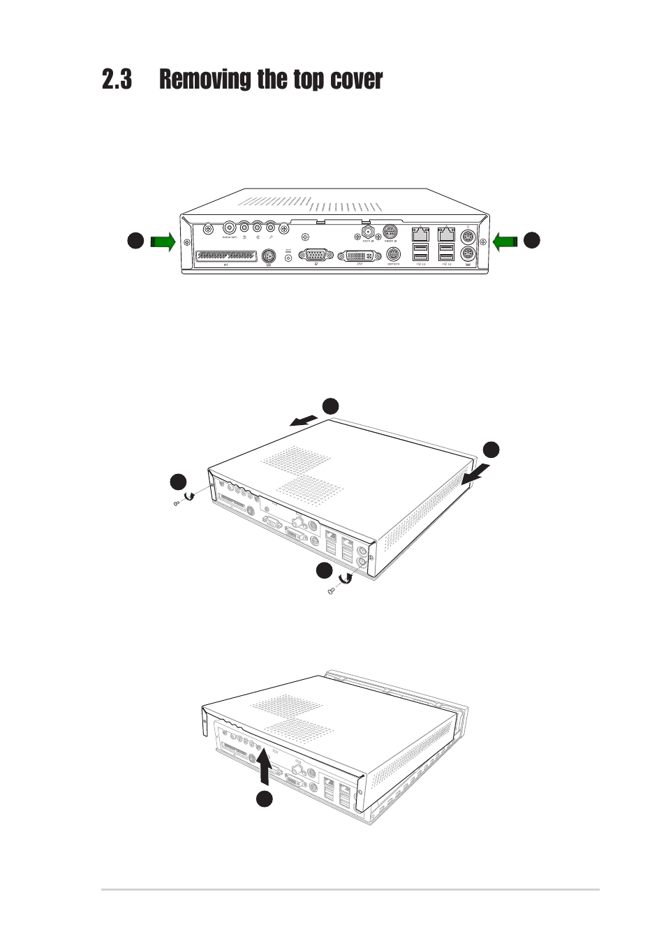 3 removing the top cover | Asus DiGiMatrix User Manual | Page 21 / 158