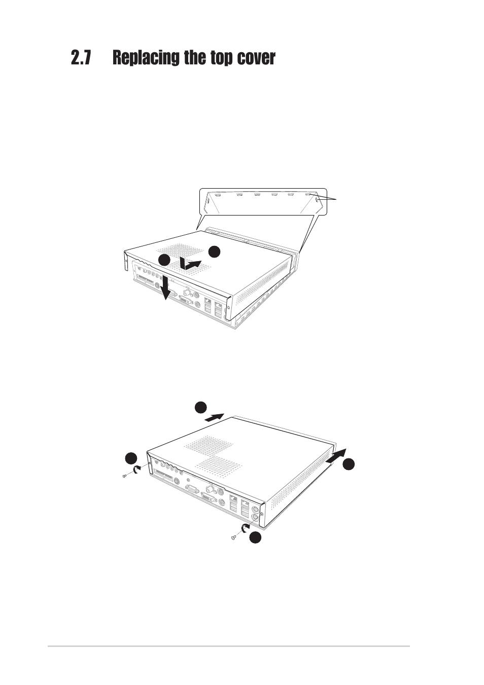 7 replacing the top cover | Asus DiGiMatrix User Manual | Page 28 / 158