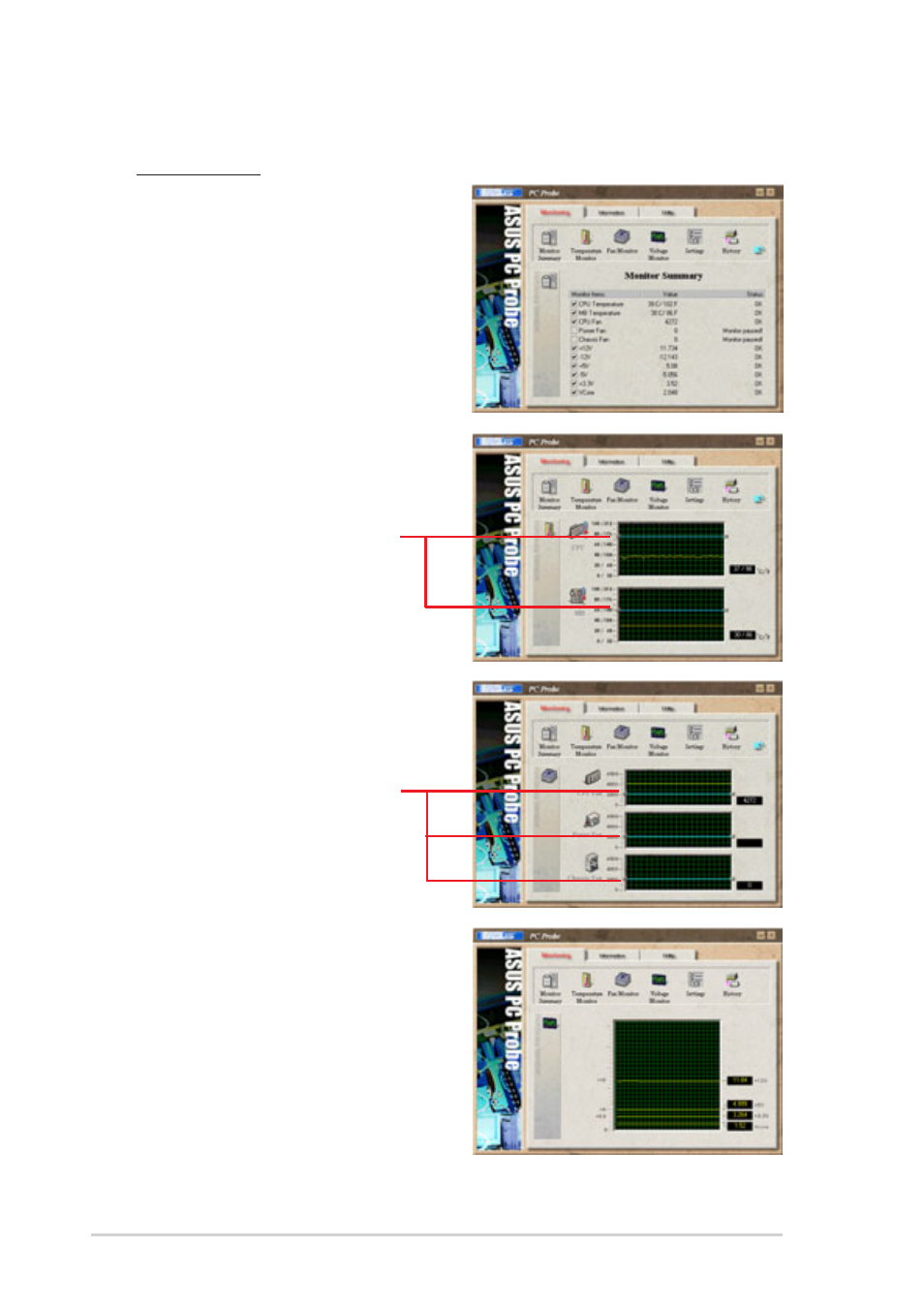 Using asus pc probe | Asus DiGiMatrix User Manual | Page 42 / 158