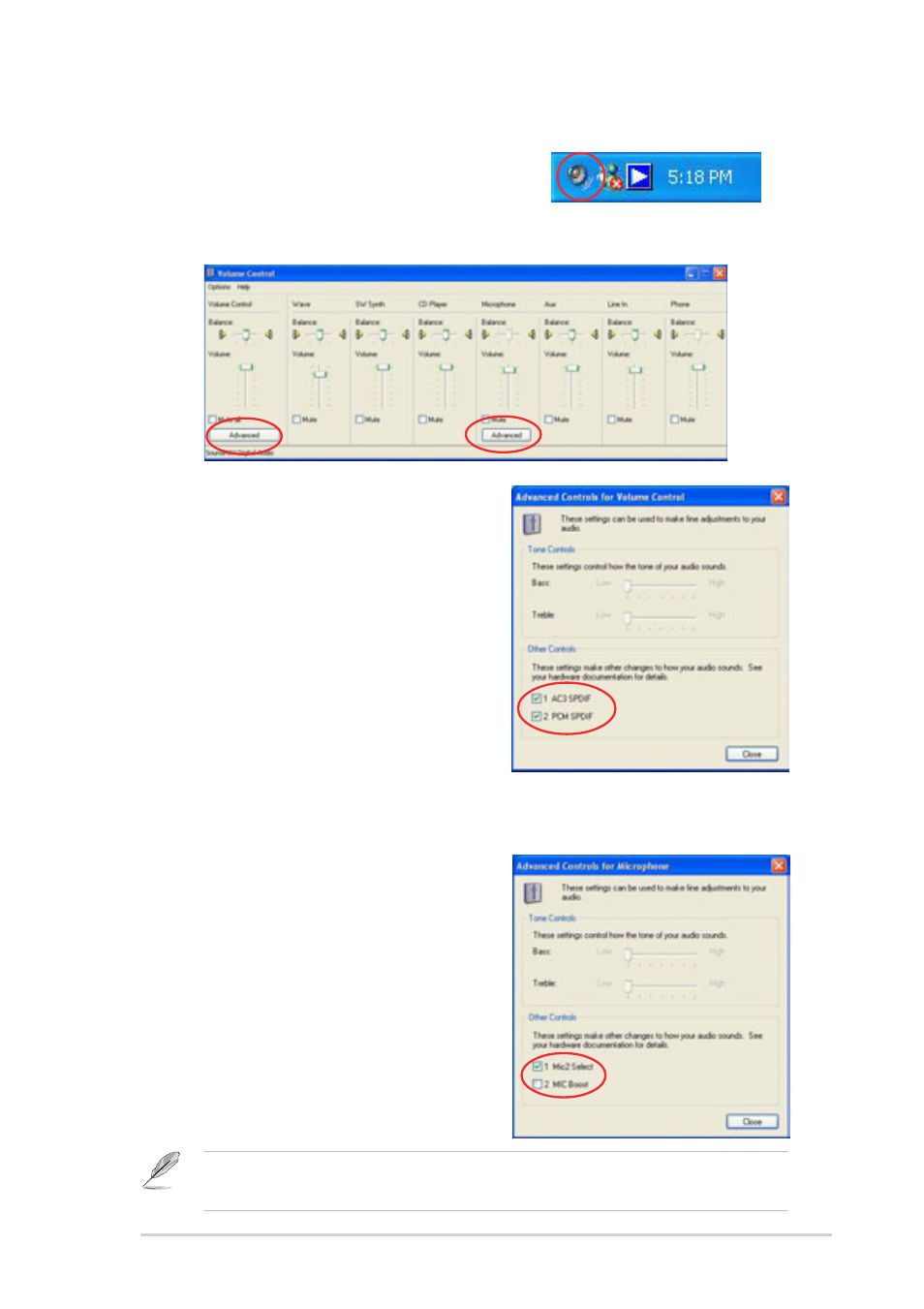 Adjusting the volume settings, Adjusting the microphone settings | Asus DiGiMatrix User Manual | Page 47 / 158