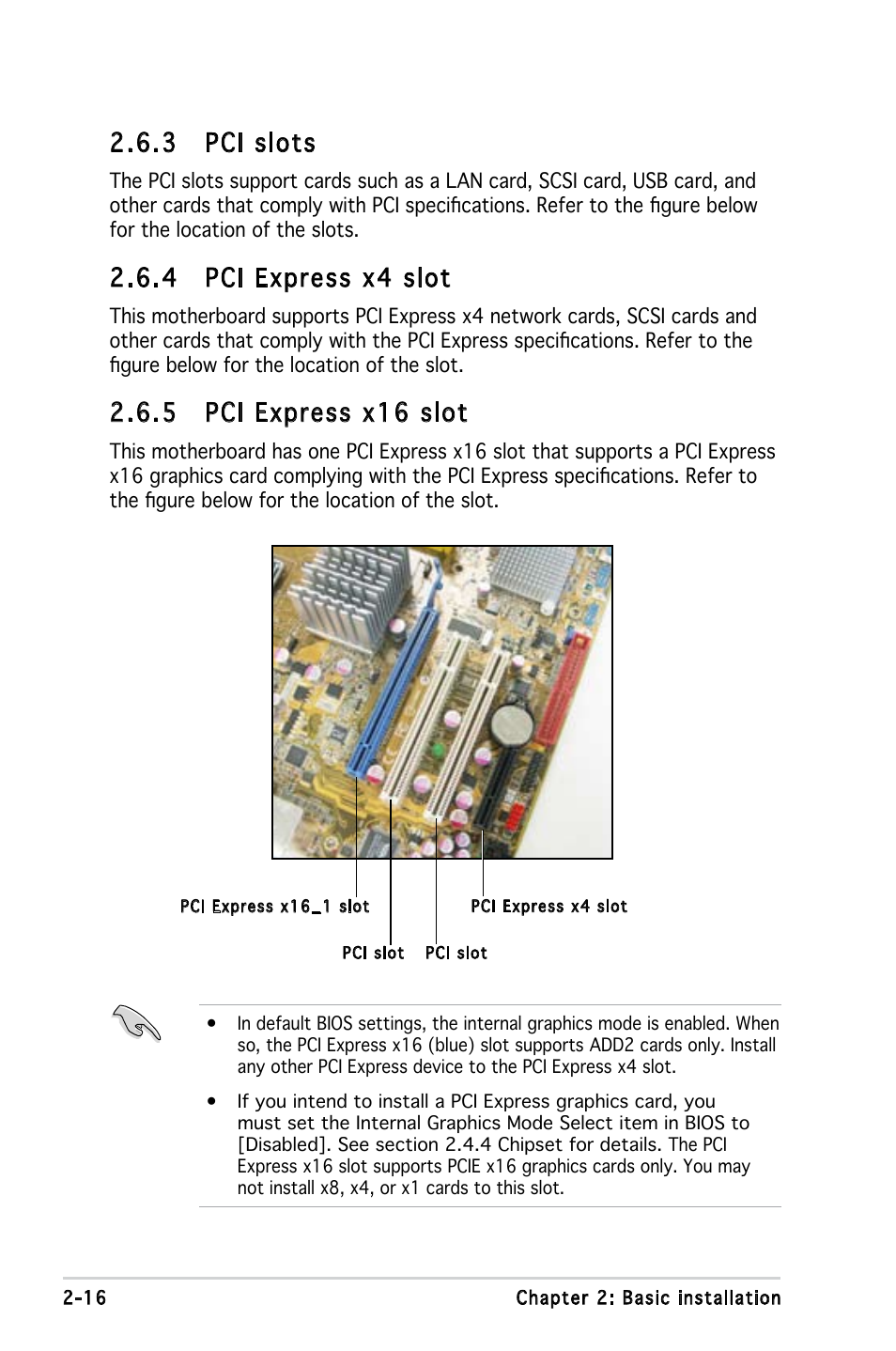 3 pci slots, 4 pci express x4 slot, 5 pci express x16 slot | Asus V3-P5G33 User Manual | Page 34 / 106