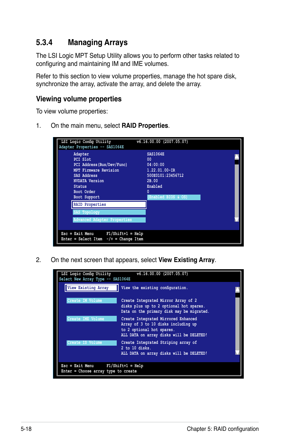 4 managing arrays, Viewing volume properties | Asus KFSN4-DRE/SAS User Manual | Page 112 / 144