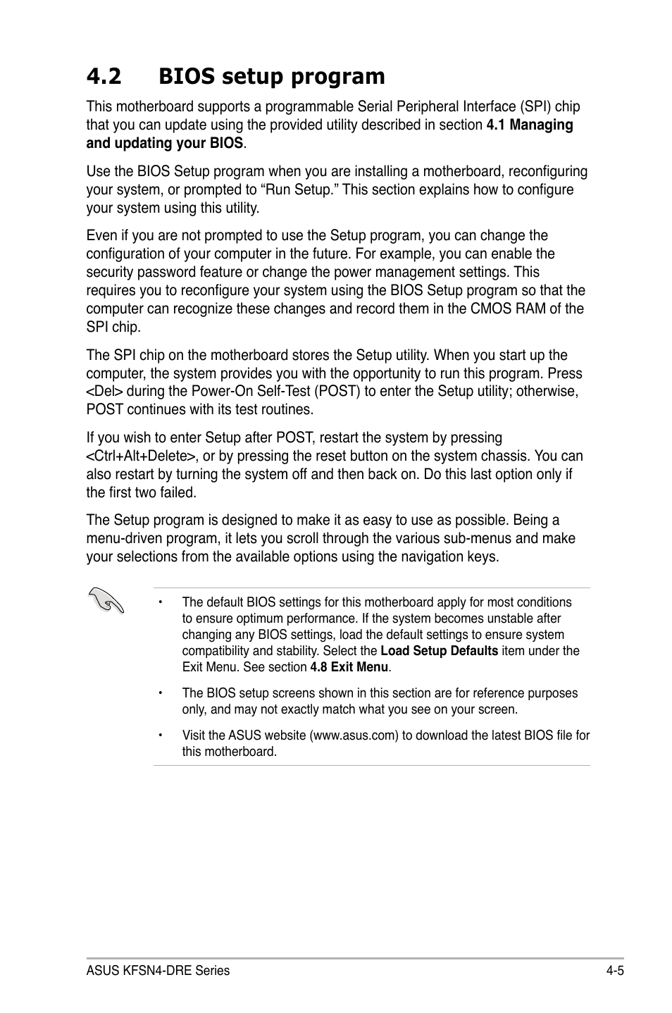 2 bios setup program | Asus KFSN4-DRE/SAS User Manual | Page 63 / 144