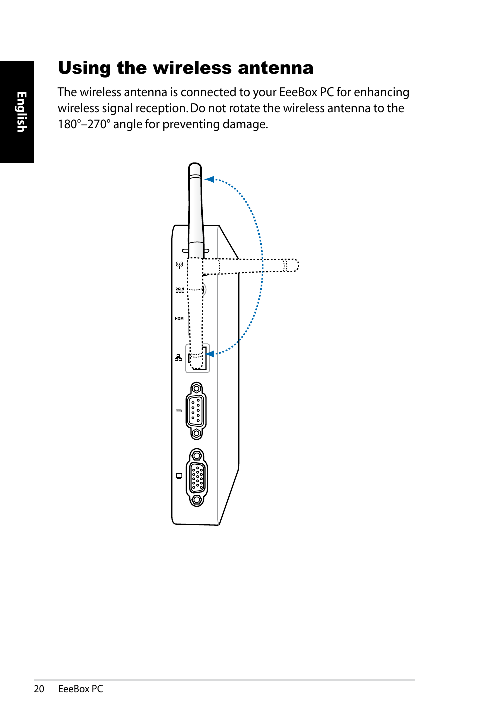 Using the wireless antenna | Asus EB1021 User Manual | Page 20 / 40