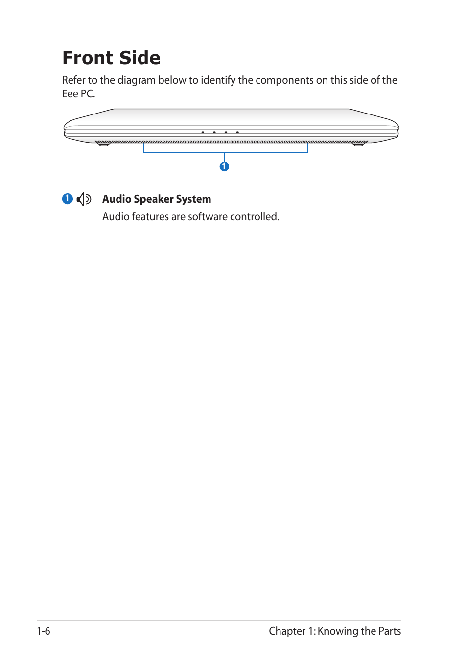 Front side, Front side -6 | Asus Eee PC R052C User Manual | Page 14 / 60