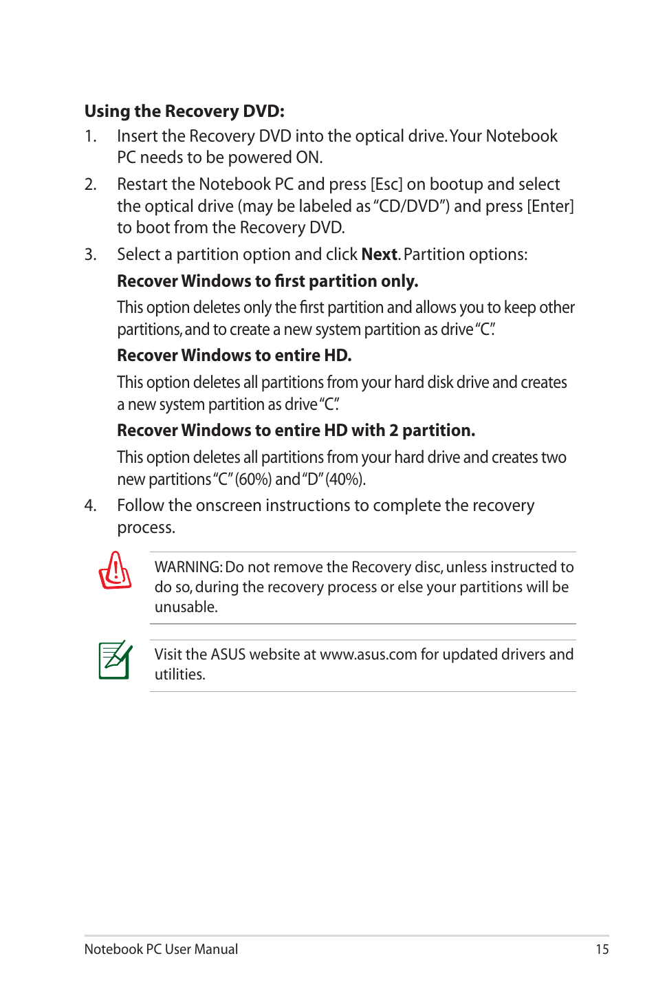 Asus UX50V User Manual | Page 15 / 26