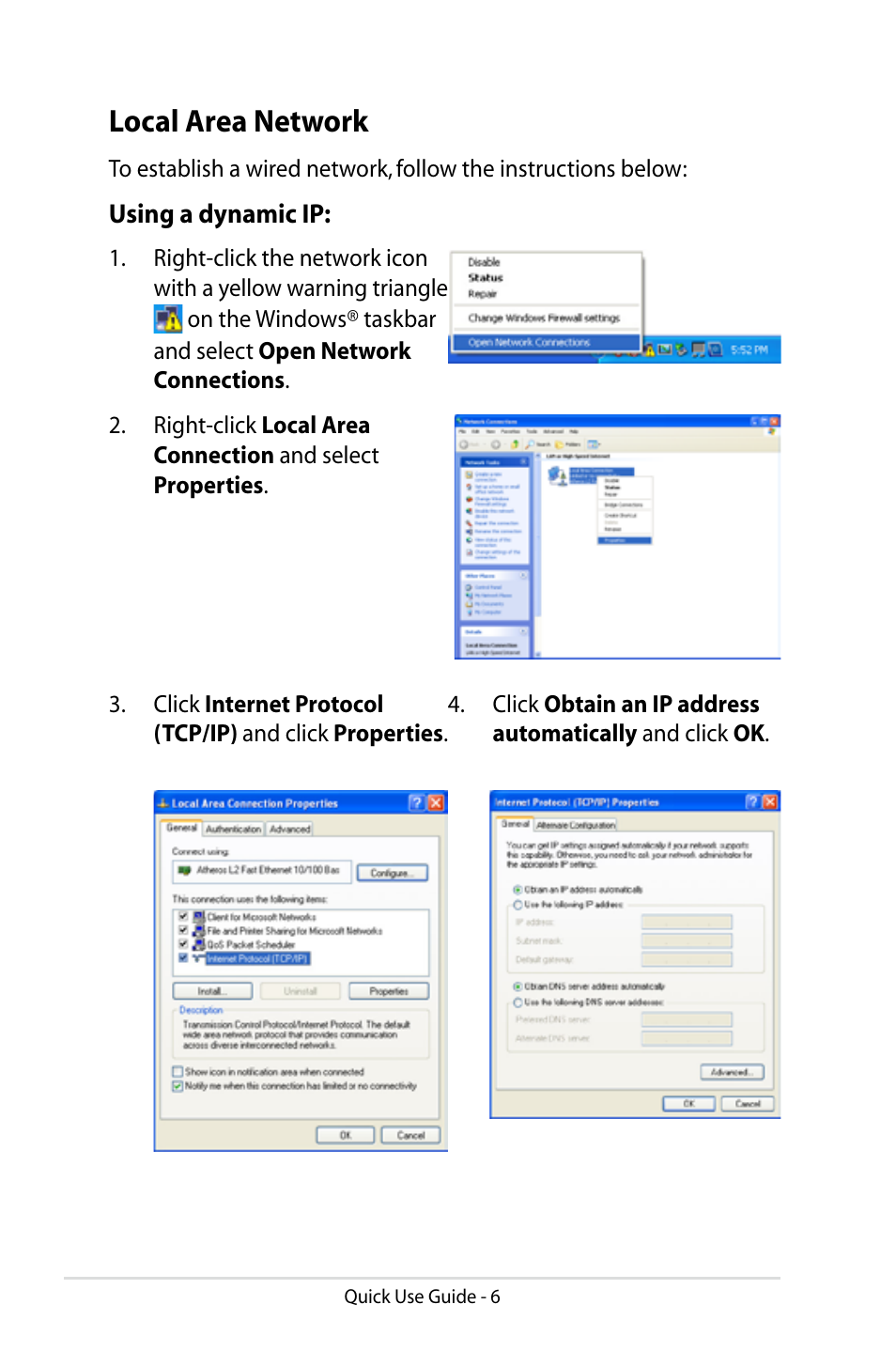 Local area network | Asus Eee PC S101/XP User Manual | Page 6 / 8