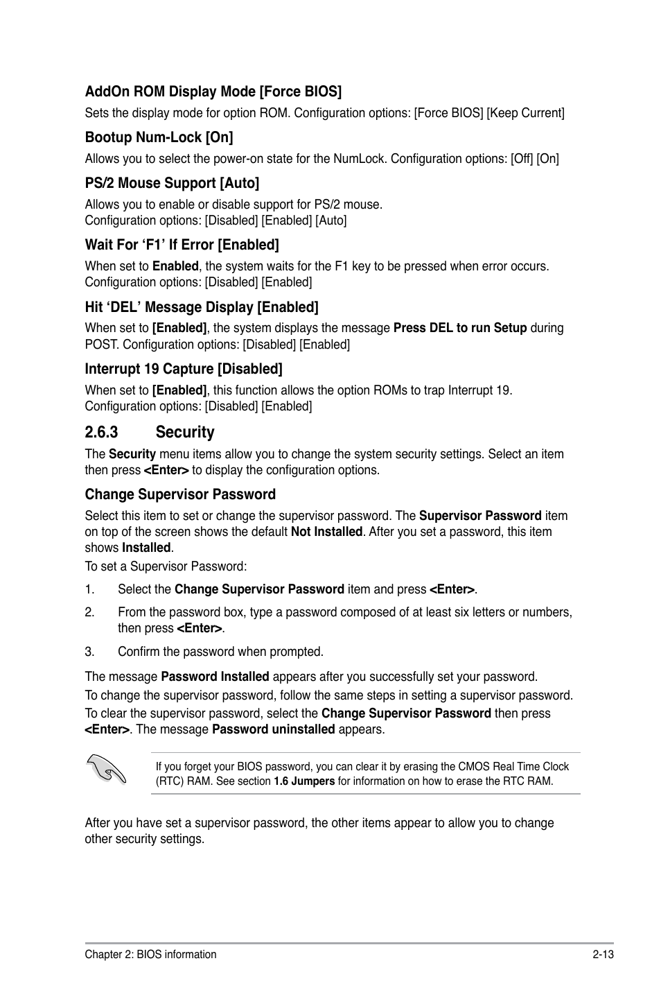 3 security, Security -13 | Asus P5SD2-A User Manual | Page 38 / 40