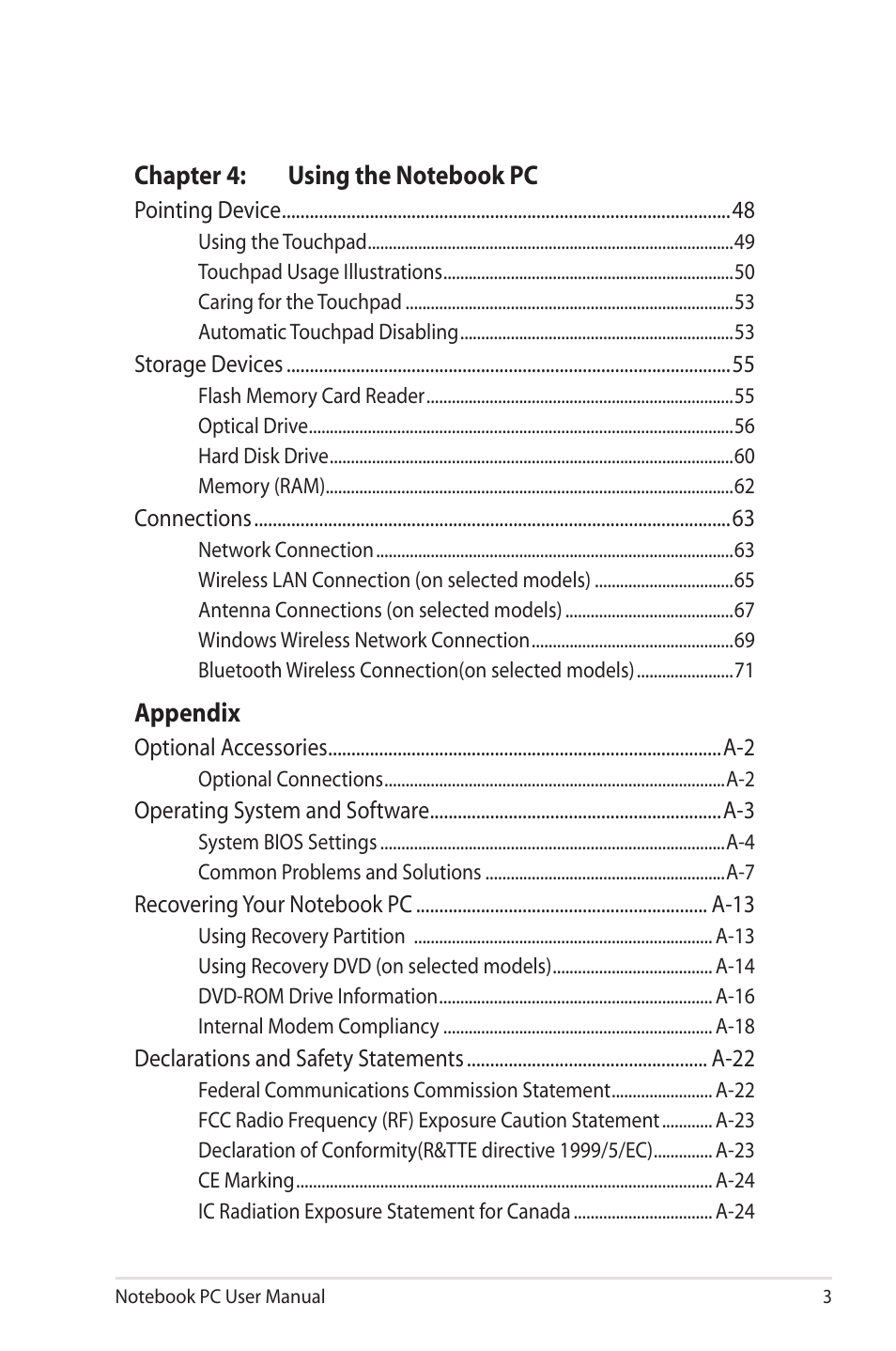 Asus PRO5MJN User Manual | Page 3 / 114