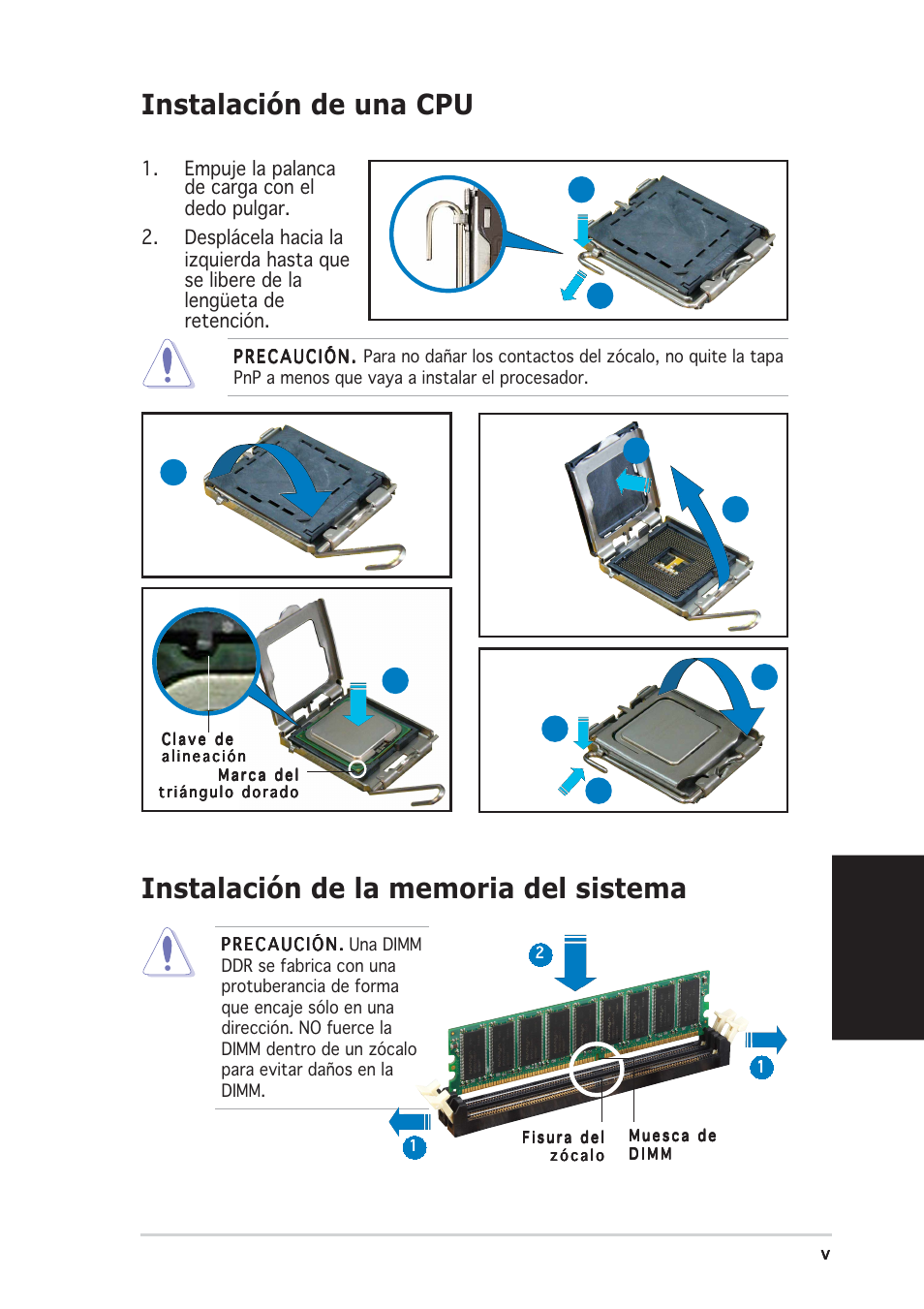 Instalación de una cpu, Español | Asus Vintage-PE2 User Manual | Page 37 / 80