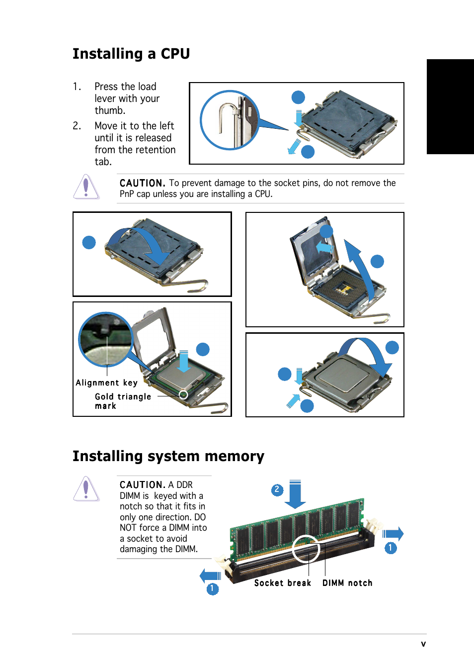 Installing a cpu, English | Asus Vintage-PE2 User Manual | Page 5 / 80