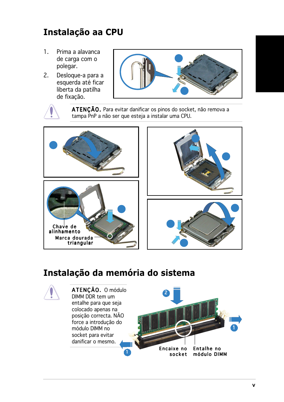 Instalação aa cpu, Instalação da memória do sistema, Portugu ê s | Asus Vintage-PE2 User Manual | Page 53 / 80