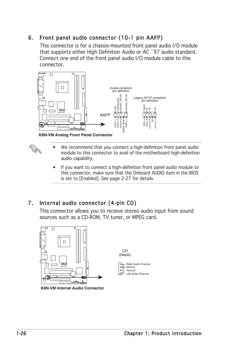 26 chapter 1: product introduction | Asus K8N-VM User Manual | Page 36 / 84