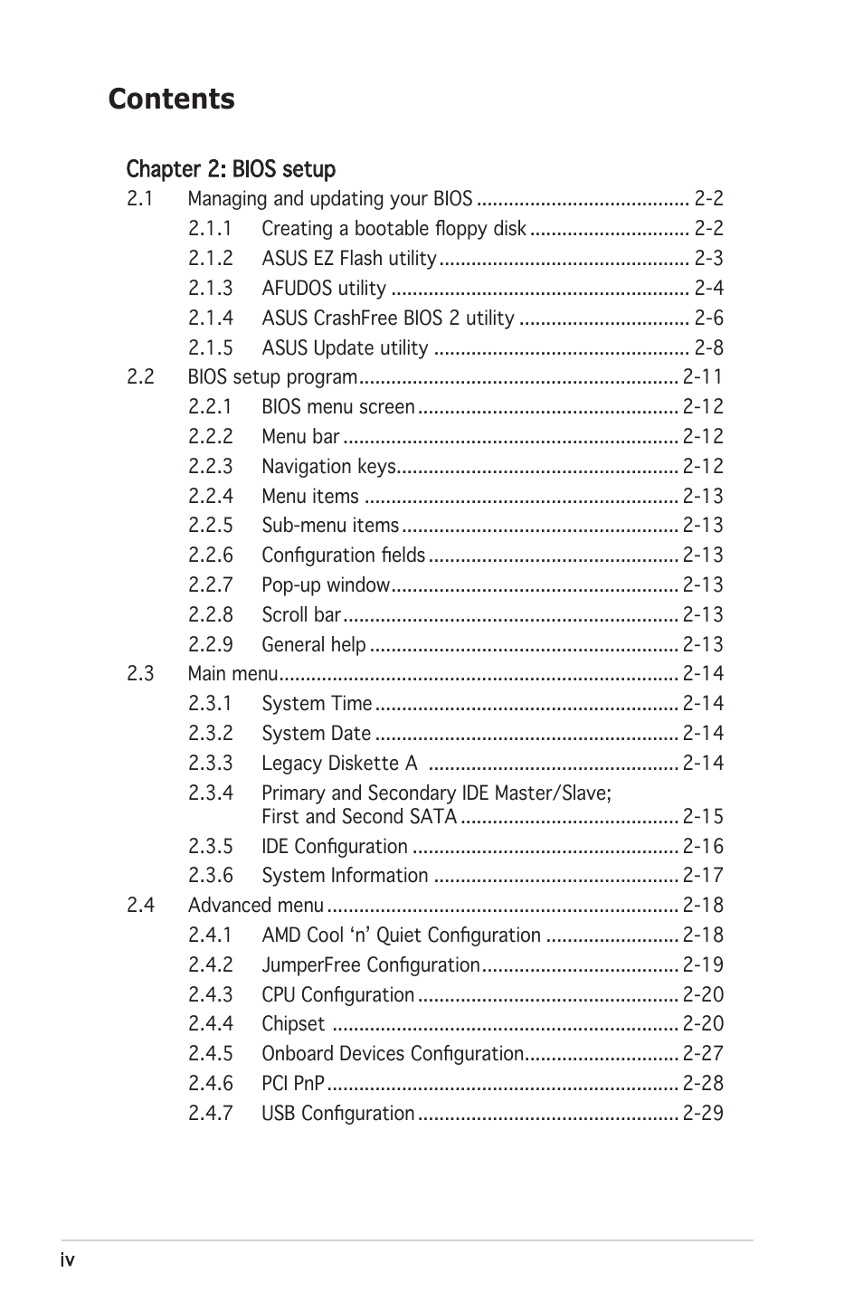 Asus K8N-VM User Manual | Page 4 / 84