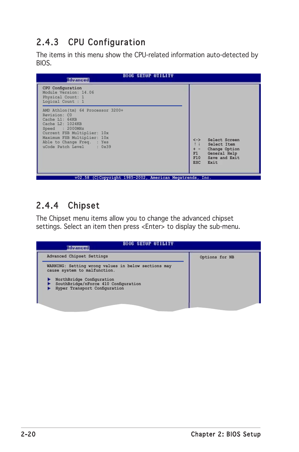 3 cpu configuration, 4 chipset | Asus K8N-VM User Manual | Page 58 / 84