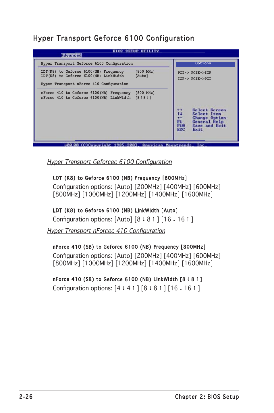 Hyper transport geforce 6100 configuration | Asus K8N-VM User Manual | Page 64 / 84