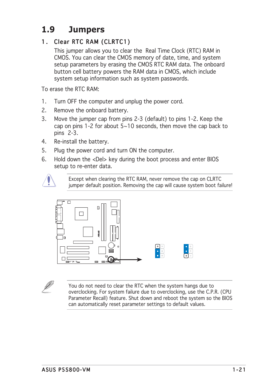 9 jumpers | Asus P5S800-VM User Manual | Page 33 / 84