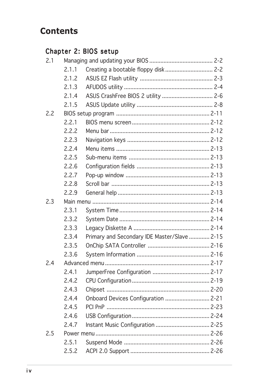 Asus P5S800-VM User Manual | Page 4 / 84