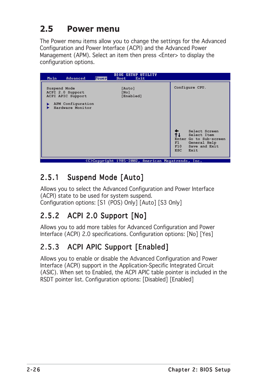 5 power menu | Asus P5S800-VM User Manual | Page 68 / 84