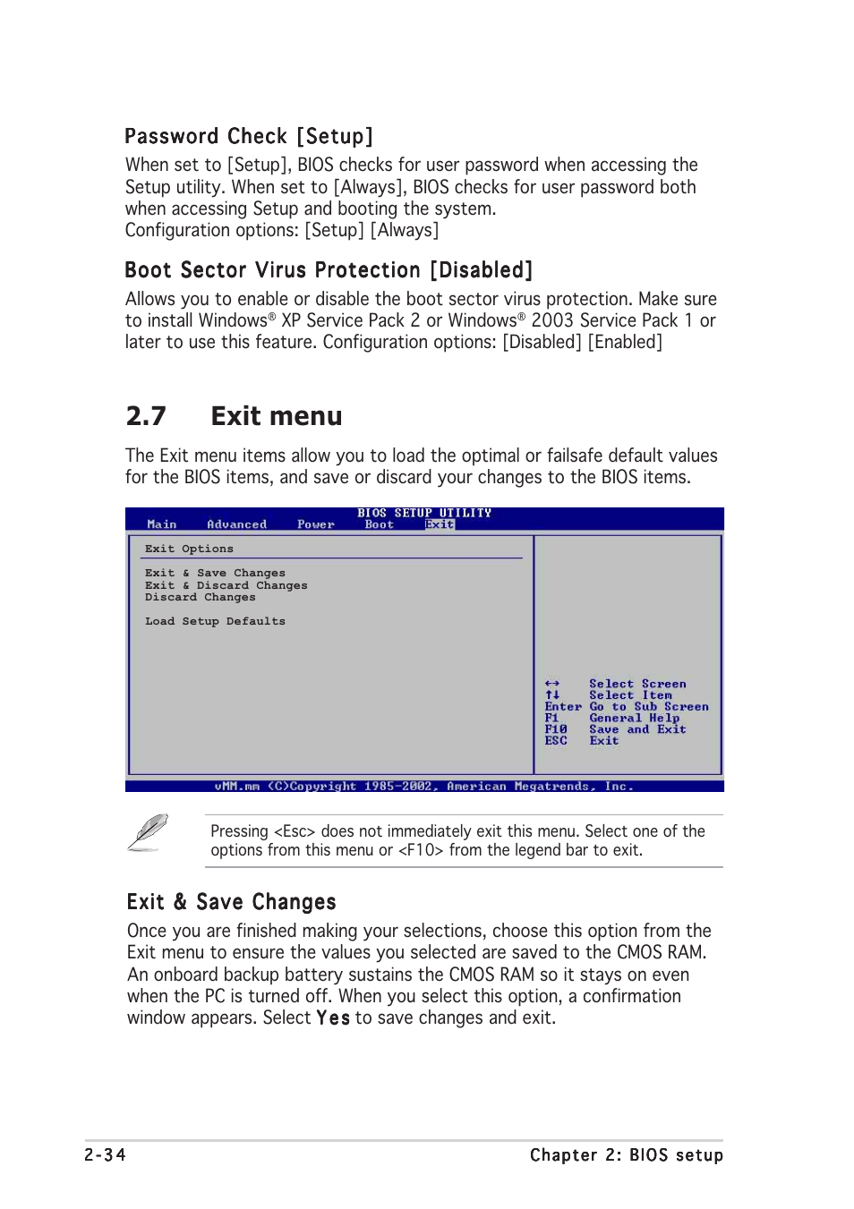 7 exit menu | Asus P5S800-VM User Manual | Page 76 / 84