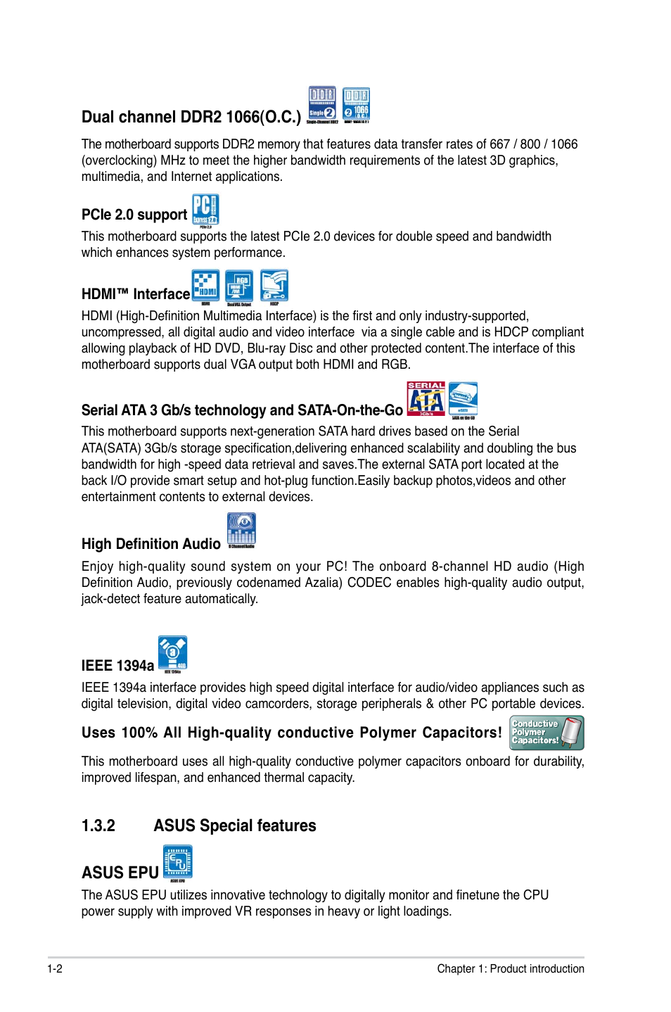 Asus.special.features asus.epu | Asus P5QL-EM User Manual | Page 12 / 64