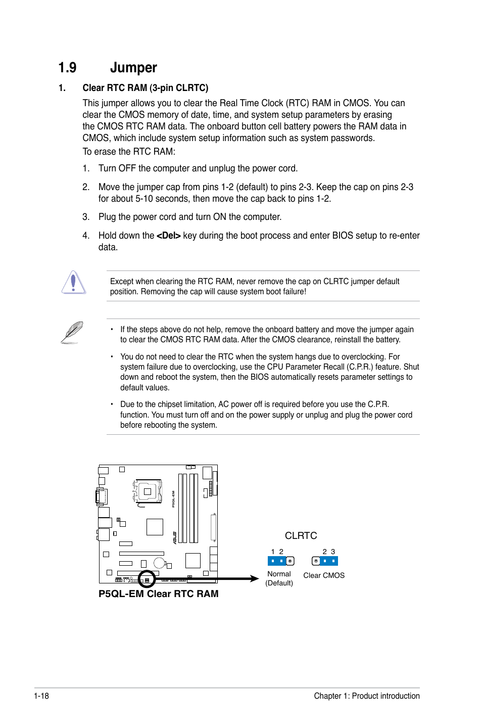 Jumper | Asus P5QL-EM User Manual | Page 28 / 64