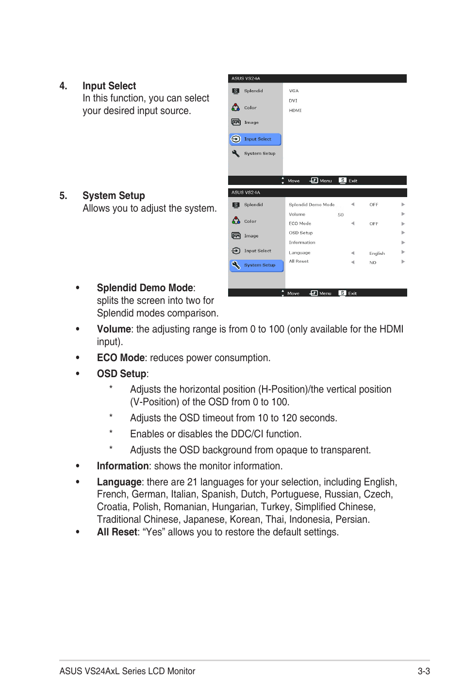 Asus VS24AHL User Manual | Page 23 / 26