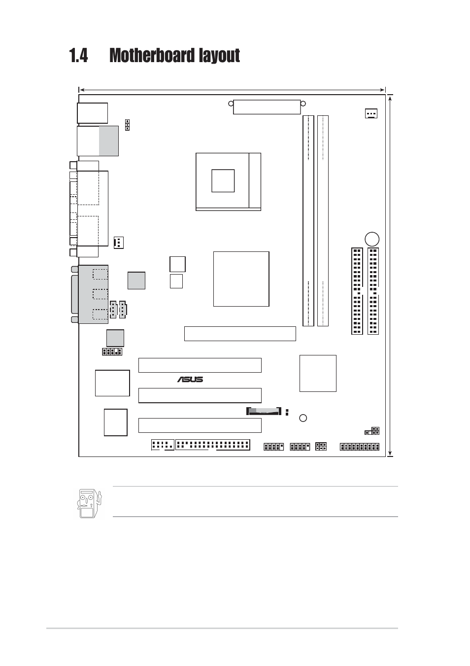 4 motherboard layout, 6 chapter 1: motherboard information, P4sgl-mx | Pci slot 1, 4cm (9.6in), Pci slot 2 pci slot 3, Sis962l | Asus P4SGL-MX User Manual | Page 16 / 64