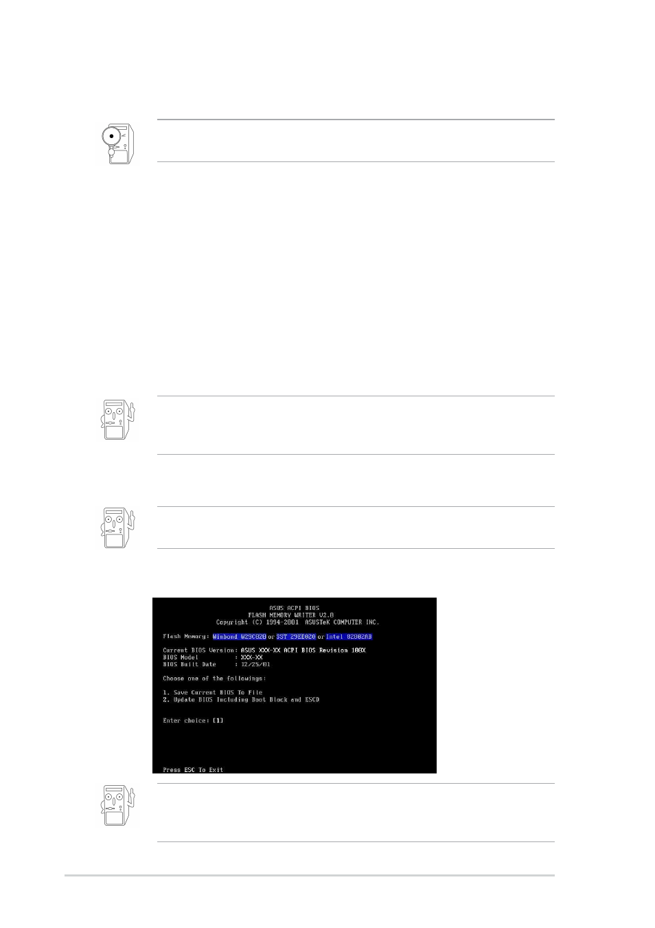 2 using aflash to update the bios | Asus P4SGL-MX User Manual | Page 33 / 64