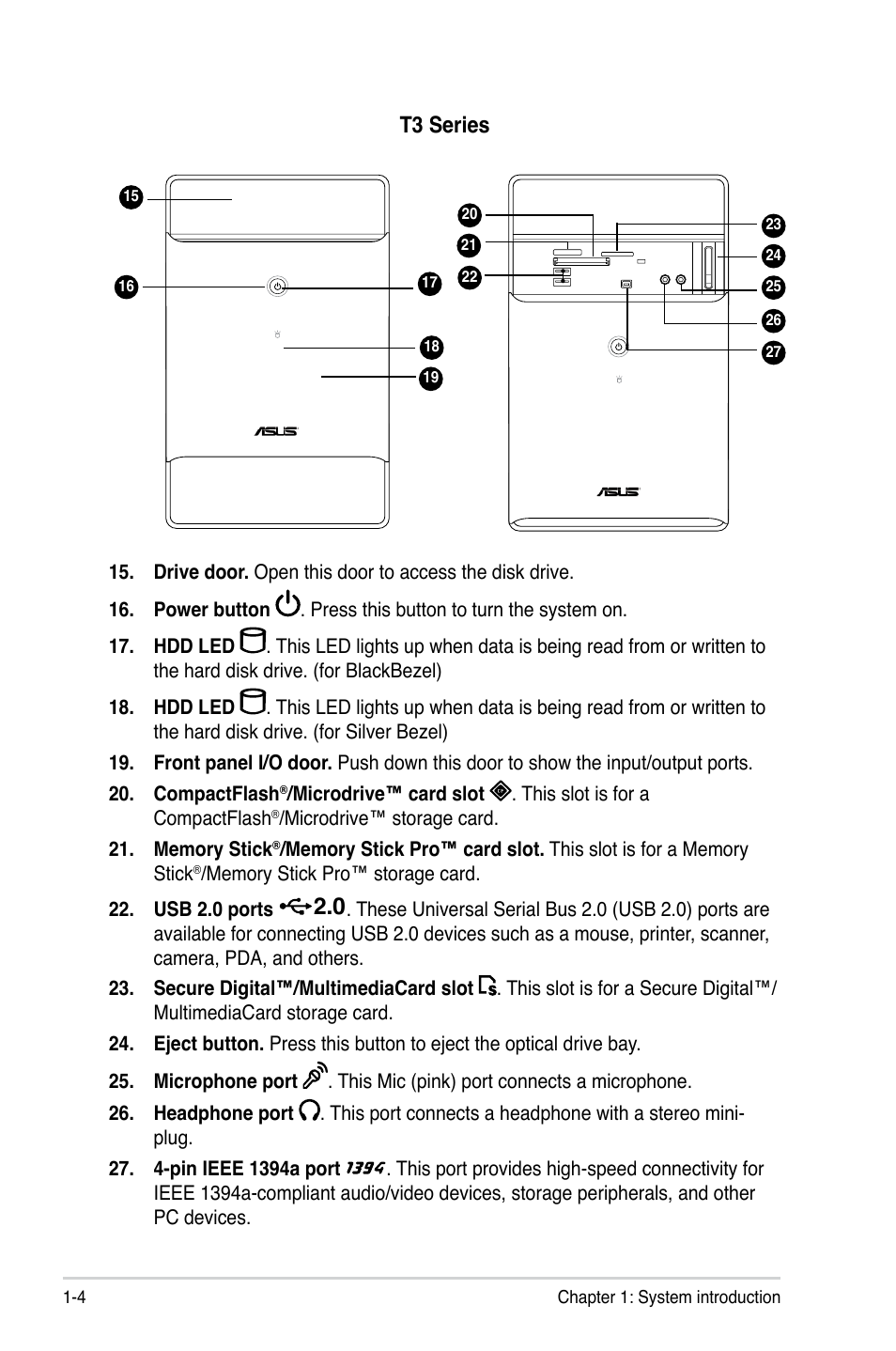 T3 series | Asus T4-M3N8200 User Manual | Page 14 / 92