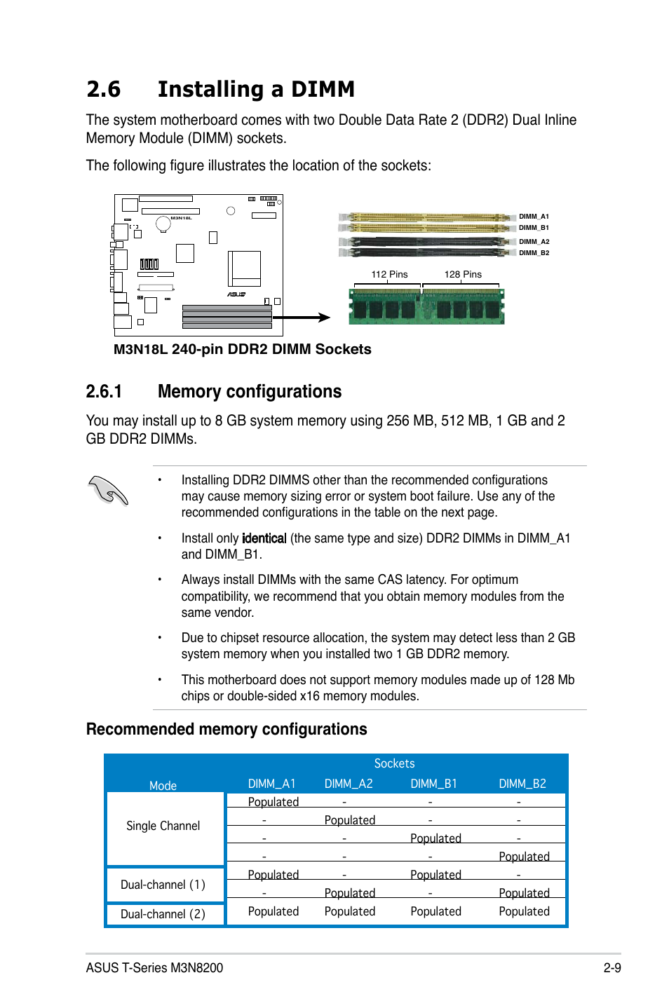 6 installing a dimm | Asus T4-M3N8200 User Manual | Page 27 / 92