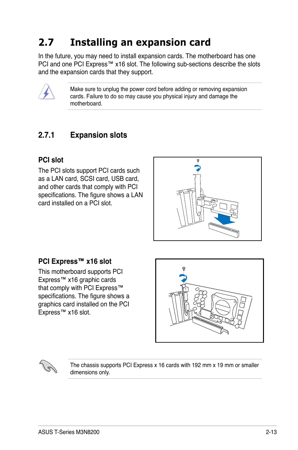 7 installing an expansion card, 1 expansion slots | Asus T4-M3N8200 User Manual | Page 31 / 92