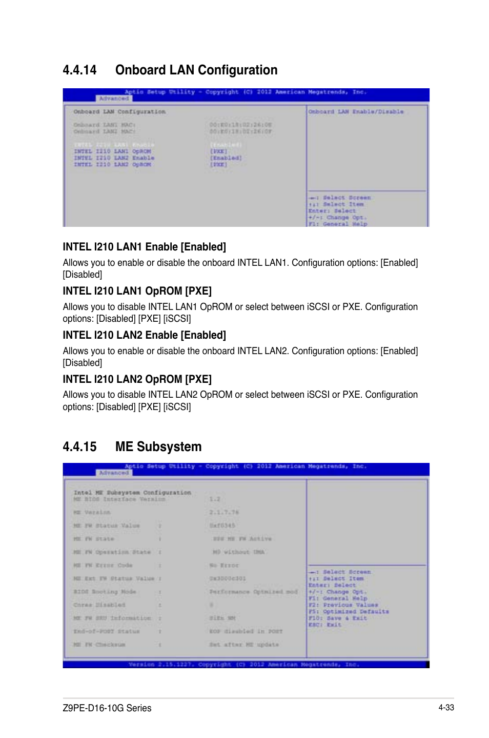 Onboard lan configuration -33, Me subsystem -33, 14 onboard lan configuration | 15 me subsystem | Asus Z9PE-D16-10G/DUAL User Manual | Page 101 / 202