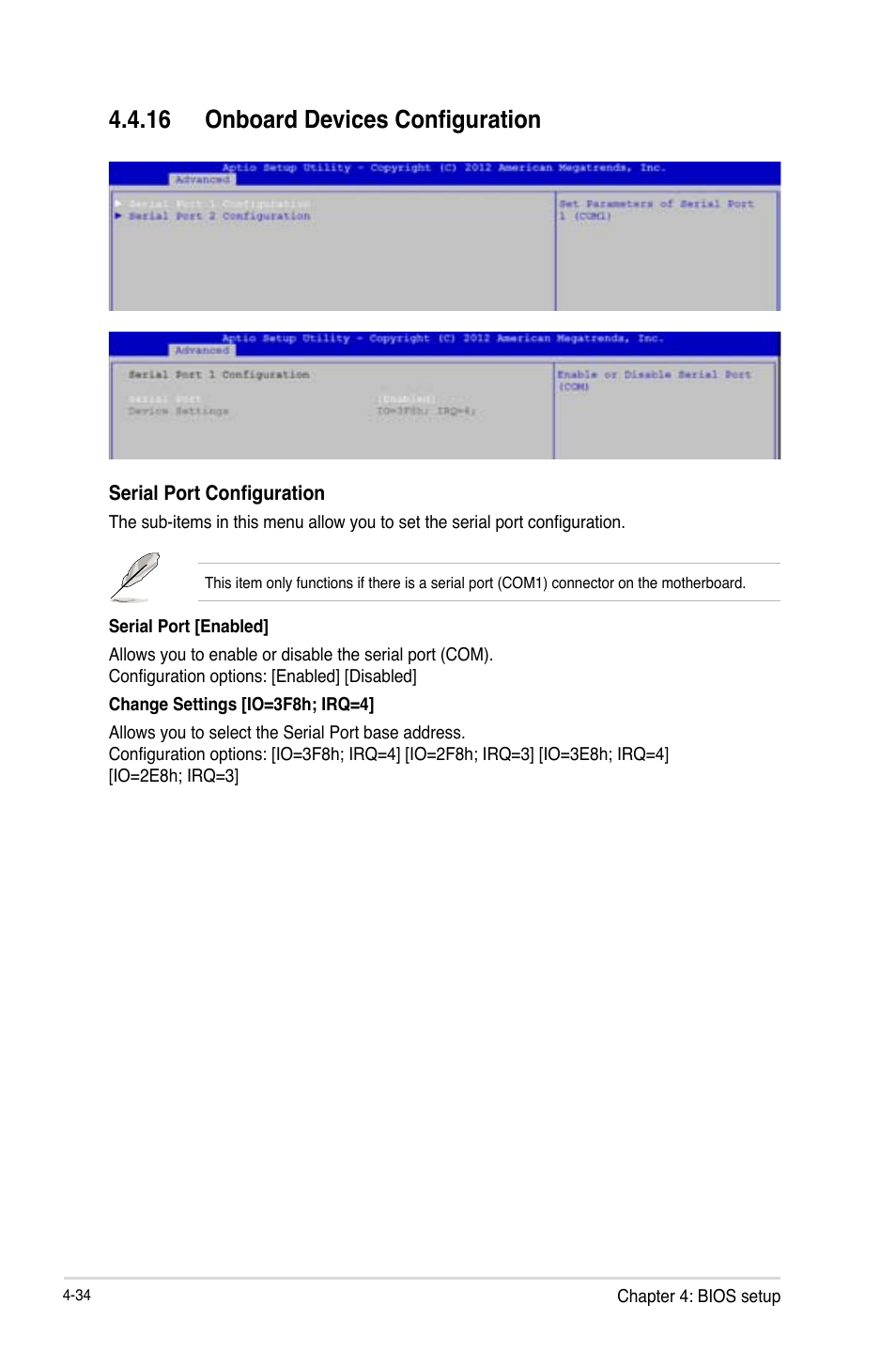 Onboard devices configuration -34, 16 onboard devices configuration | Asus Z9PE-D16-10G/DUAL User Manual | Page 102 / 202