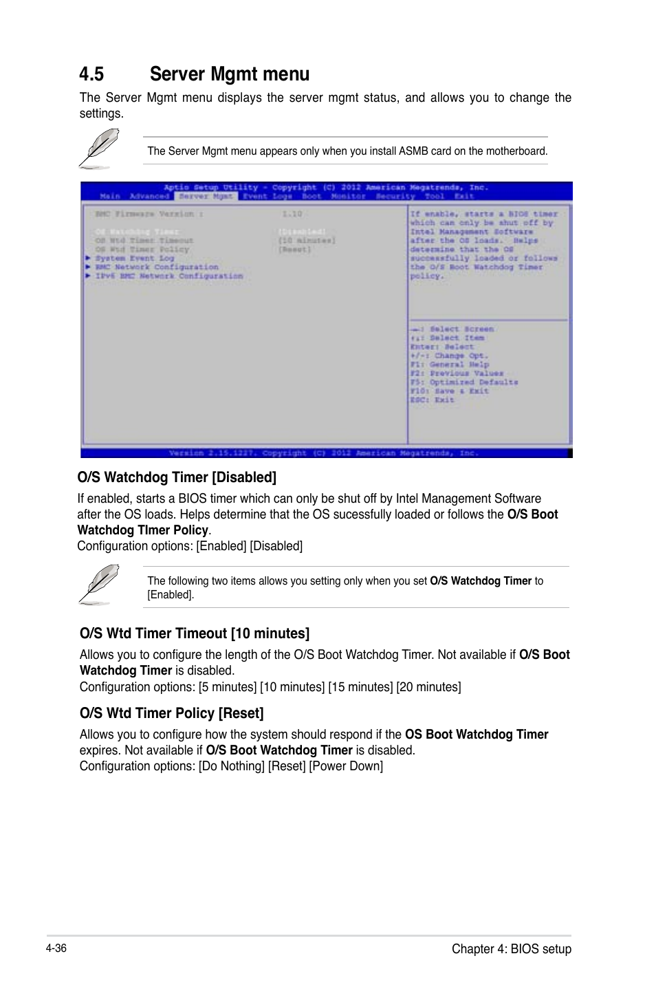 5 server mgmt menu, Server mgmt menu -36 | Asus Z9PE-D16-10G/DUAL User Manual | Page 104 / 202