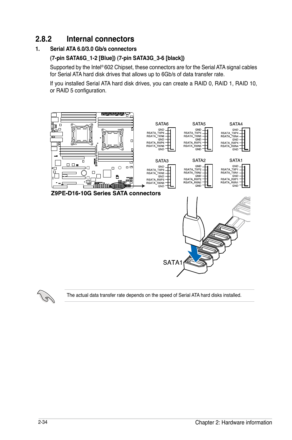 Internal connectors -34, 2 internal connectors | Asus Z9PE-D16-10G/DUAL User Manual | Page 54 / 202