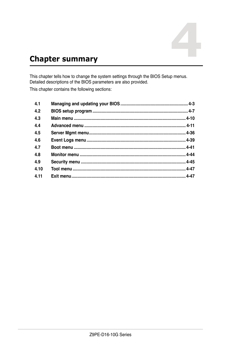 Chapter summary | Asus Z9PE-D16-10G/DUAL User Manual | Page 70 / 202