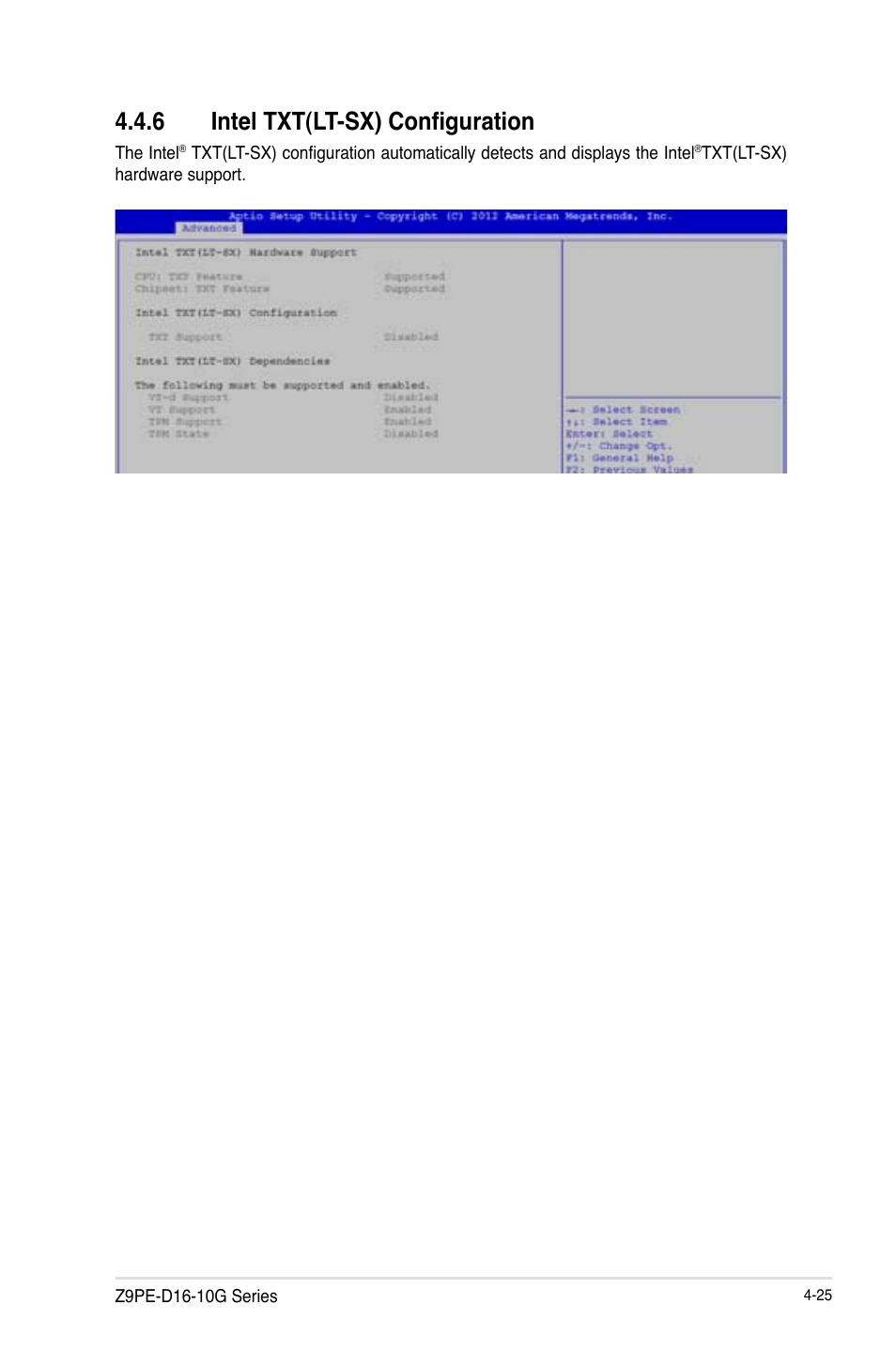 Intel txt(lt-sx) configuration -25, 6 intel txt(lt-sx) configuration | Asus Z9PE-D16-10G/DUAL User Manual | Page 93 / 202