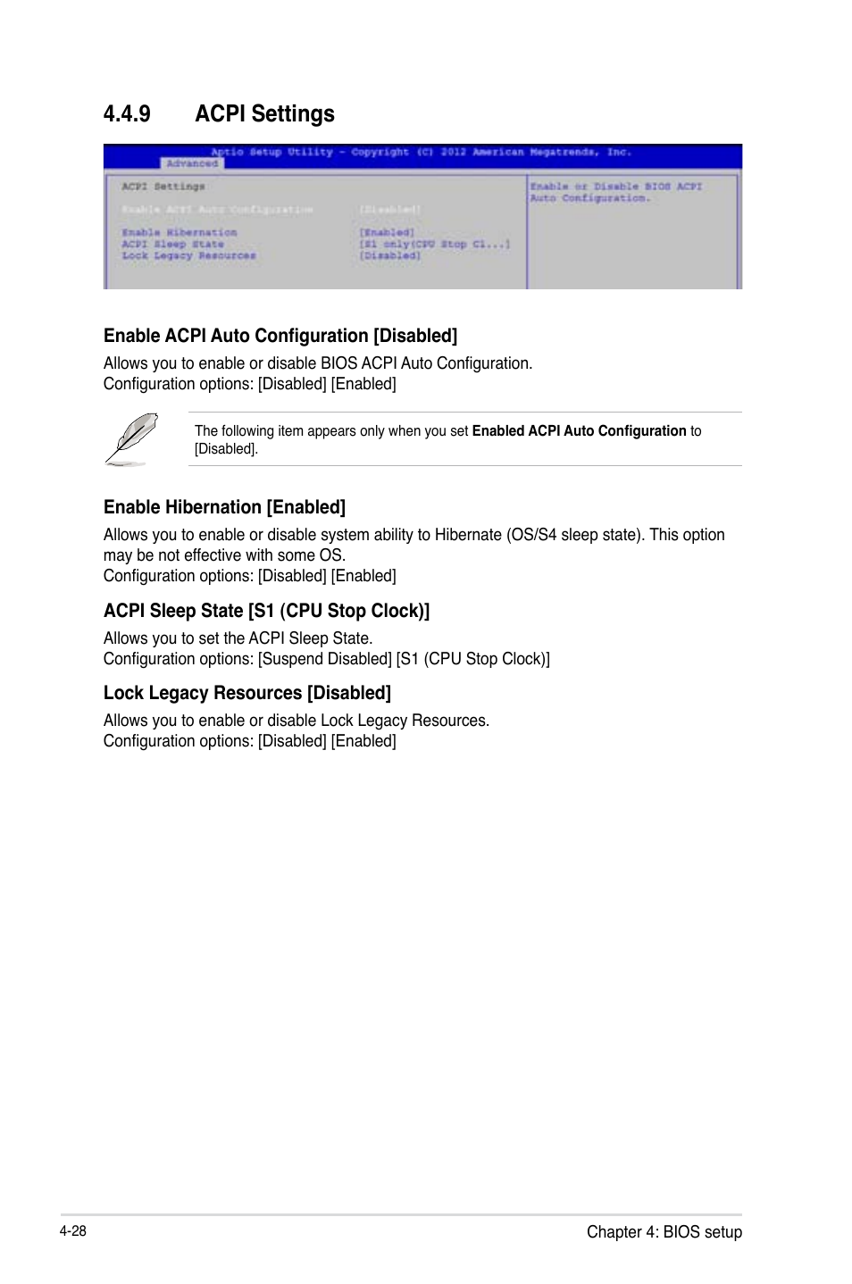 Acpi settings -28, 9 acpi settings | Asus Z9PE-D16-10G/DUAL User Manual | Page 96 / 202