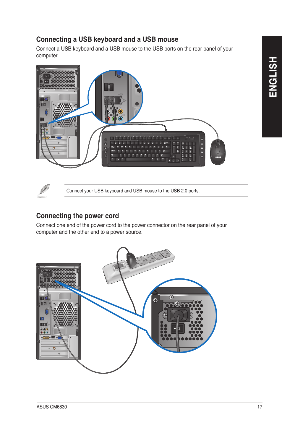 En g lis h en g li sh | Asus CM6830 User Manual | Page 17 / 72