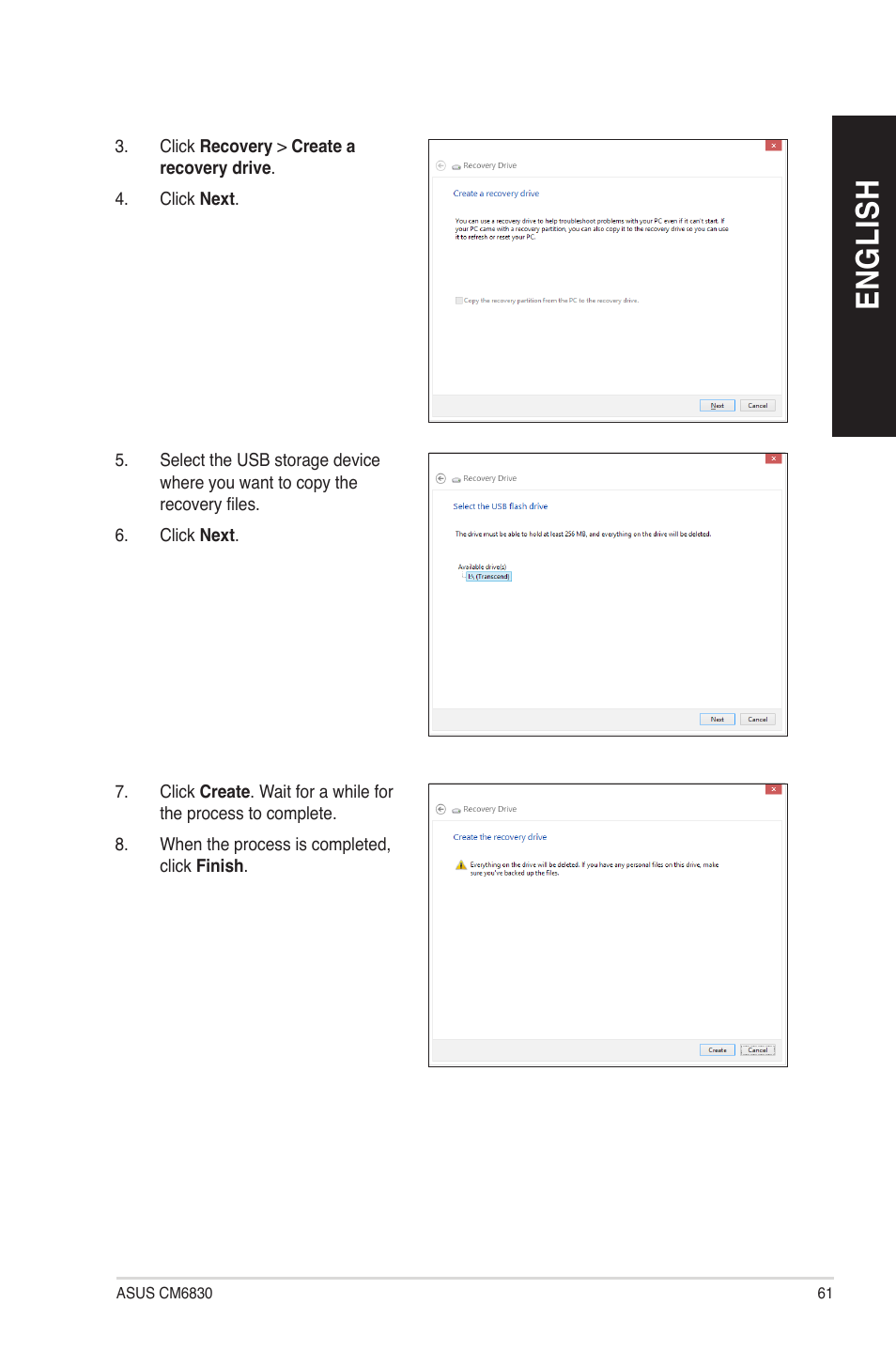 En g lis h en g li sh | Asus CM6830 User Manual | Page 61 / 72