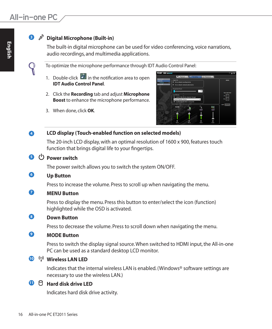 Asus ET2011ET User Manual | Page 16 / 44