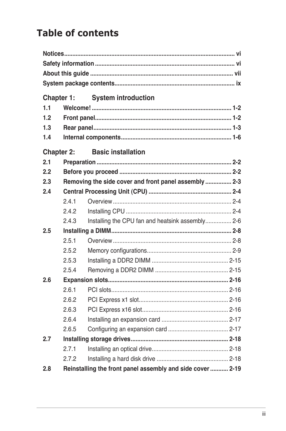 Asus G1-P5G43 User Manual | Page 3 / 78