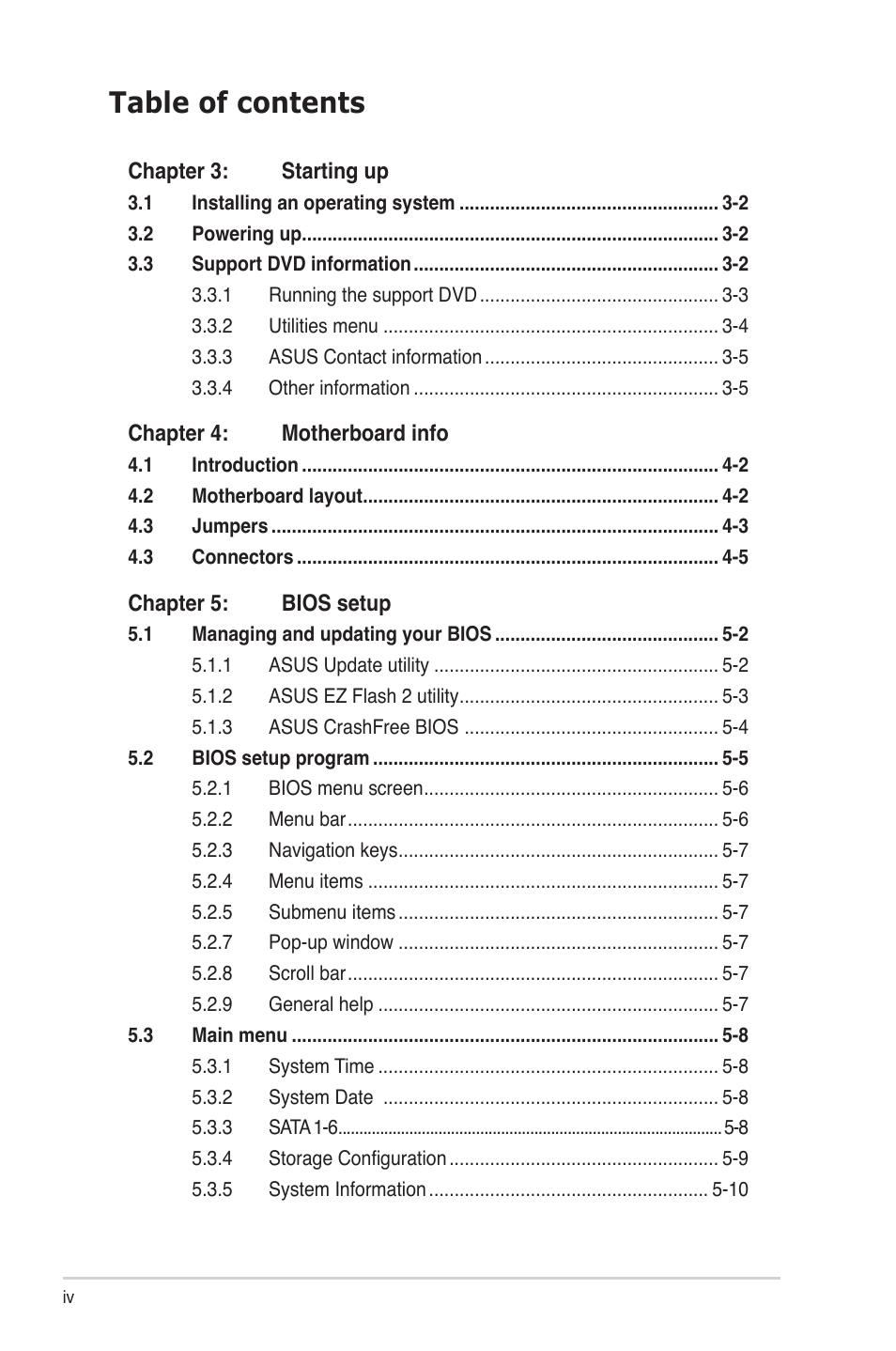 Asus G1-P5G43 User Manual | Page 4 / 78