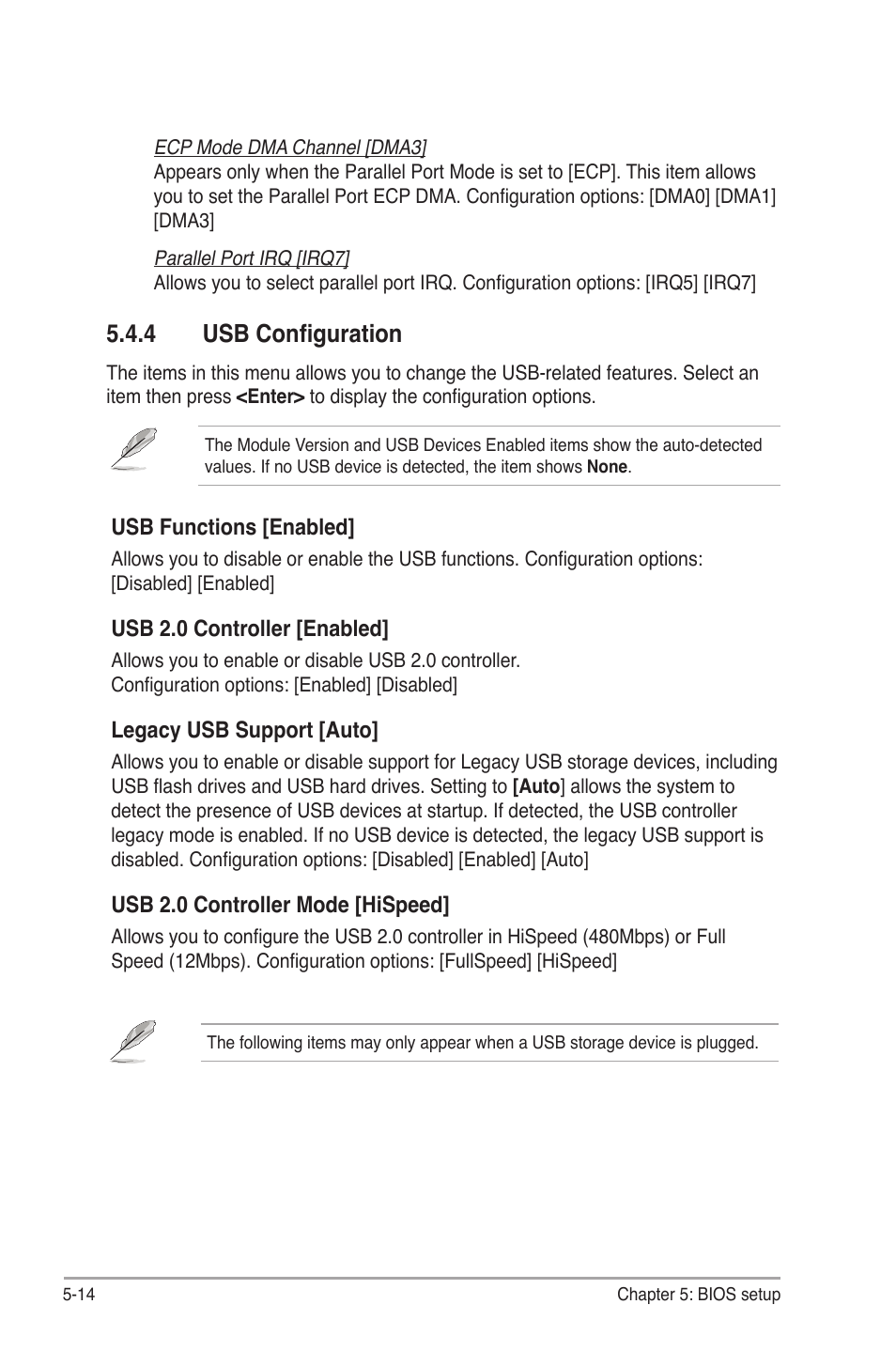 4 usb configuration, Usb configuration -14 | Asus G1-P5G43 User Manual | Page 68 / 78