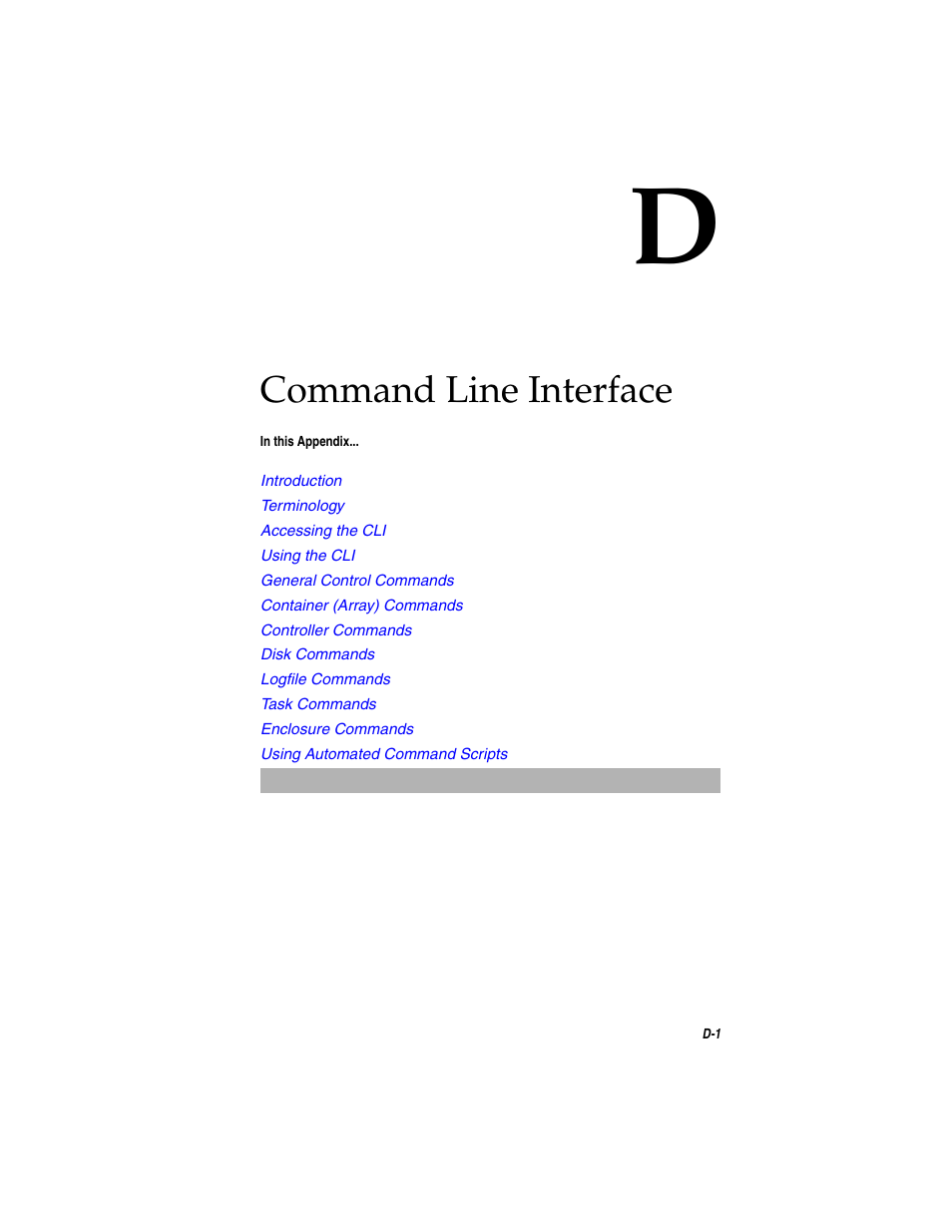 Command line interface, Appendix d | Asus Adaptec 2025 ZCR User Manual | Page 106 / 169