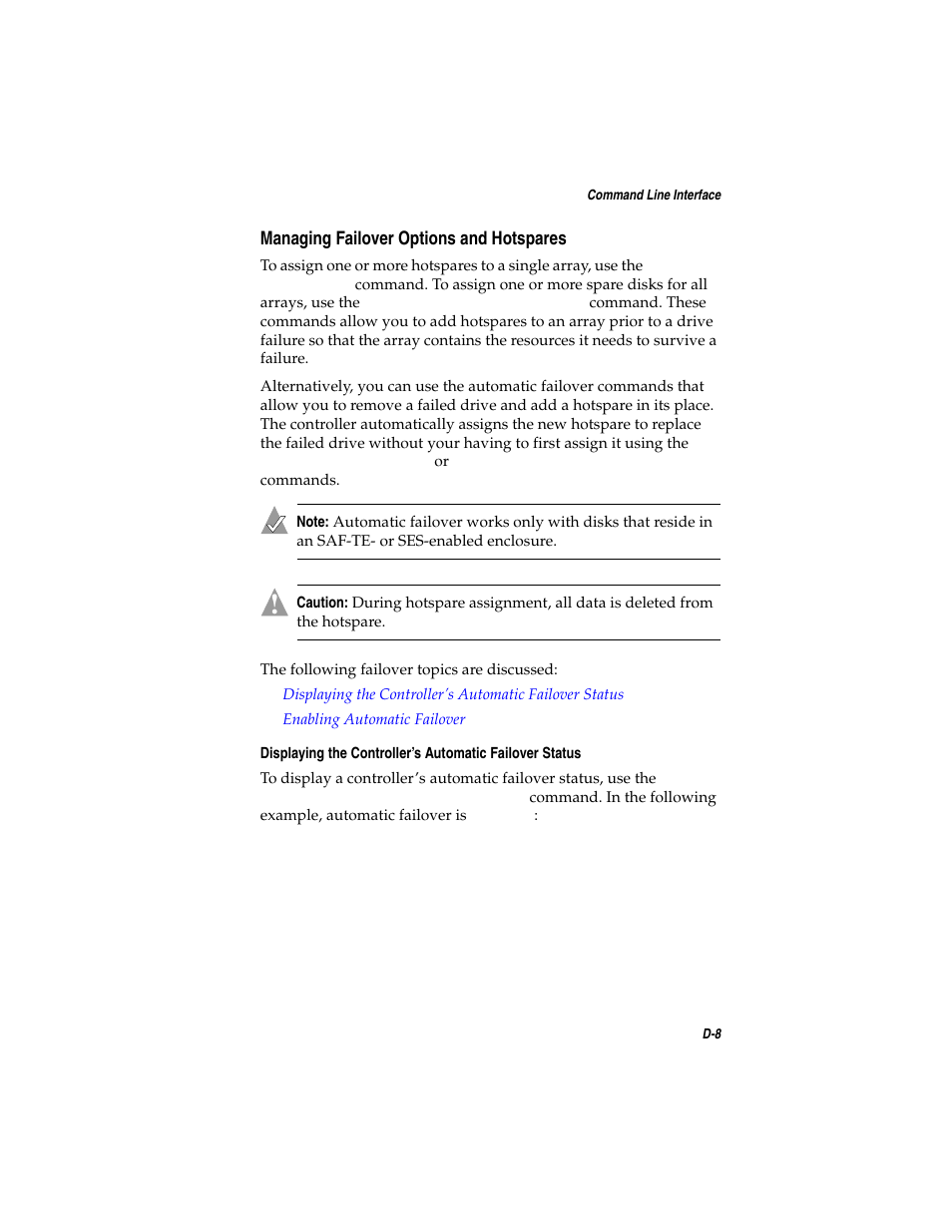 Managing failover options and hotspares, Managing failover options and hotspares d-8 | Asus Adaptec 2025 ZCR User Manual | Page 113 / 169